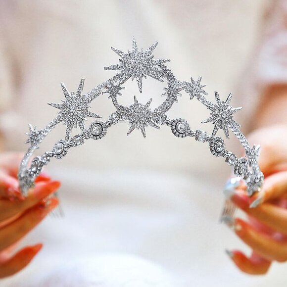 Silver Bridal Headband Alloy Rhinestone Wedding Tiara Crown Accessories main image 4